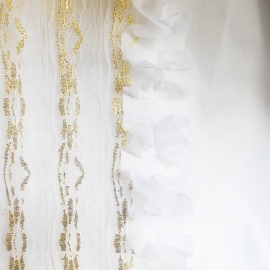 Комплект шелк тюль с кружевом белый ОД ритуальный (с разным рисунком тюли) фото
