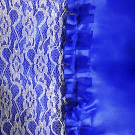 Комплект шелк тюль с кружевом электрик ОД ритуальный (с разным рисунком тюли) фото