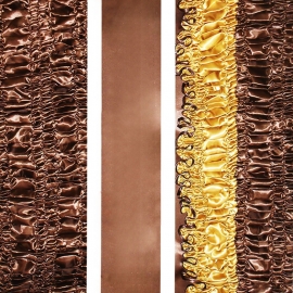Чехол атлас двойной шоколад+золото ОД ритуальный фото