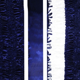 Чехол атлас двойной тёмно-синий+молоко ОД ритуальный фото