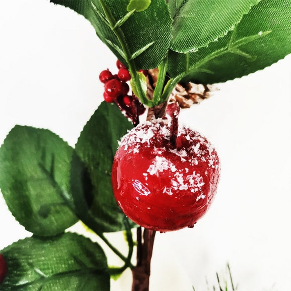 Ветка с ягодами, яблоками и шишками, 65 см фото