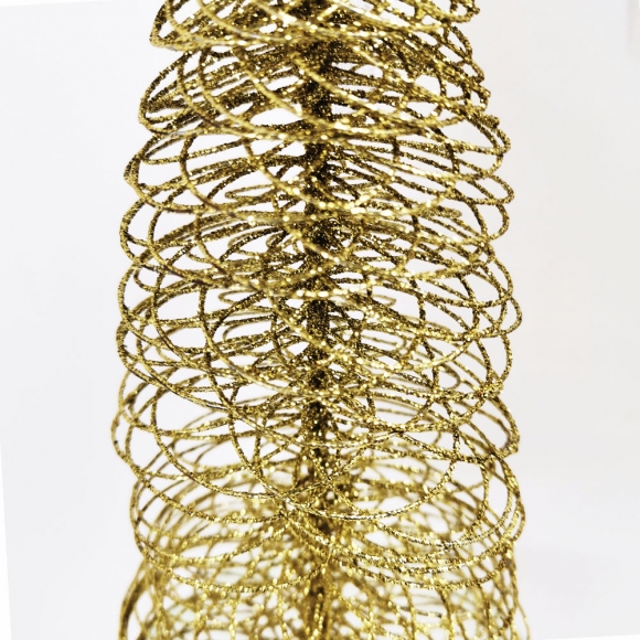 Елочка декоративная металлическая с глиттером, 39 см, золото фото