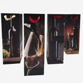 Пакет "Брызги шампанского" в ассортименте 12*36*9, бордо фото