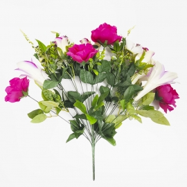 Букет Роза+лилия+орхидея 18г/55см (1уп-10шт цвет микс) фото
