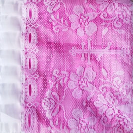 Комплект шелк плиссе+кружево розовый ОД ритуальный фото