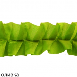 Рюша бабочка шелк оливка ОД (кол-во метров уточняйте) фото