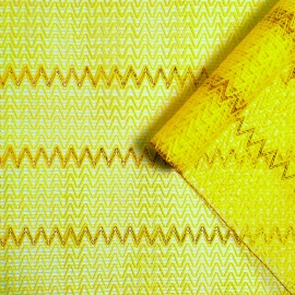 Сетка полипропиленовая (флористическая) №7 желтый зигзаг (HQWG) 1 рул-4,5м. фото