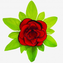 СБ Роза бархат средняя в листе (1уп-25шт) красная+кант КТ№65-17В фото