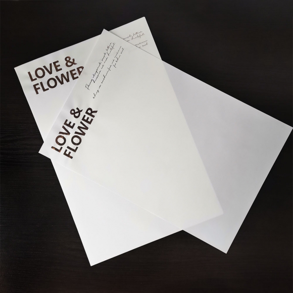 Бумага "Love" 30см*45см (1уп-10шт) с фольг. надписью розовое золото МЭ фото