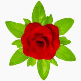 СБ Роза бархат средняя в листе (1уп-25шт) красная КТ№65-17В фото