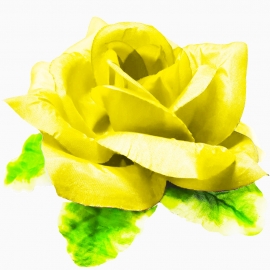 02253 СБ Роза в листе (1уп-15шт) желтый КТ№65-16 фото
