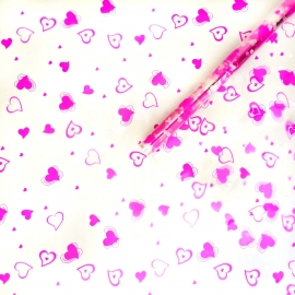 Пленка цветная Валентин 70см розово-белый ИД фото