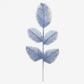 Ветка-лист хвост павлина 5-ой мерцающий (1уп-10шт) синий РС№4.217 фото