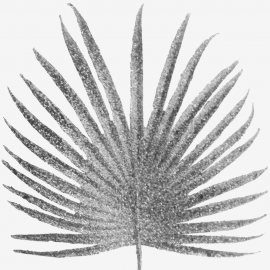 Лист пальмы с напылением 37см (1уп-20шт) серебро ПТ№2081 фото