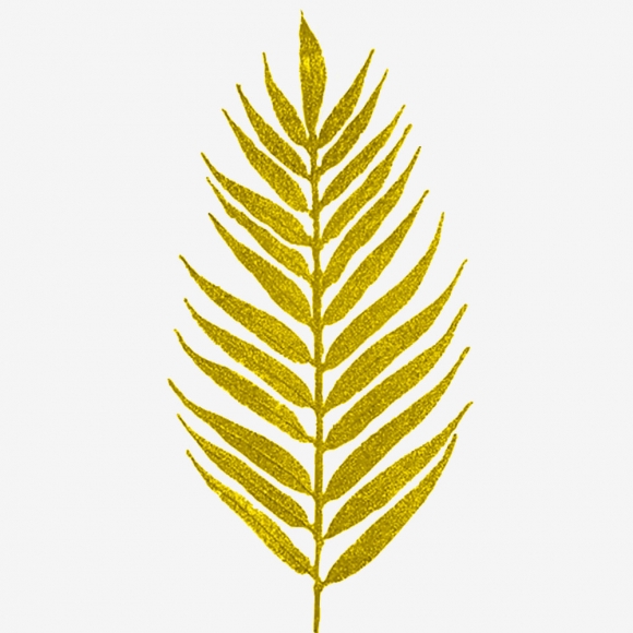 Лист ивы с напылением 43см (1уп-20шт) золото ПТ№2123 фото
