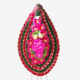 Венок ритуальный украшенный №ВУ-22,65*105(140)см, цвет в ассортименте фото
