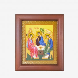 Икона "Троица" полиграф. в багетной рамке под стеклом (12,5*14,5см) ЯР№И-БР-2/053 фото