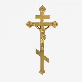 Крест пластик крашенный с распятием 42*18см золото №15530 фото