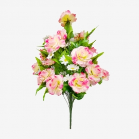 Букет Роза+ромашка 36г/75см розовый (1шт) ОЮ фото