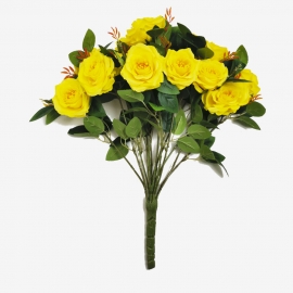 Букет Роза чайная 15г/48см (1шт) жёлтый Б№6 фото