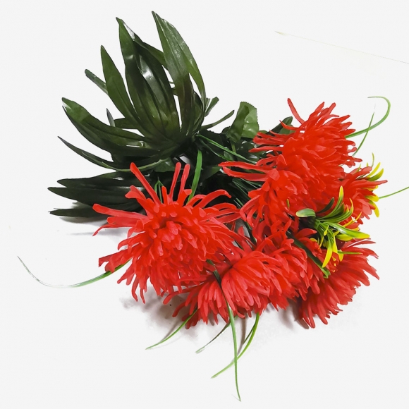 Букет Хризантема лапша+ягода 10веток/55см (1уп-20шт) фото