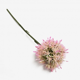 Ветка искусственного цветка Шарик пластик 50см розовый фото