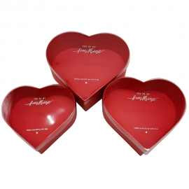 Набор коробок "Сердце" красные (23*20,7*9см20,7*18,4*8см)(1уп-3шт) МЭ фото