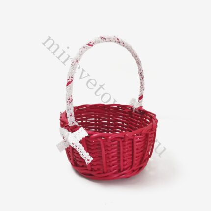 Корзина плетеная (ива) D22*22*11*27см красный