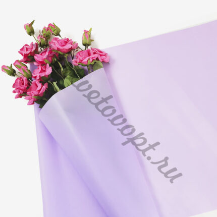 Пленка матовая "Romantic" 55мкр/58см*10м сиреневый светлый