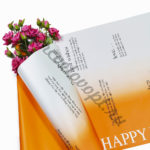 Плёнка корейская с переливом «Best wishes» 58см*10м оранжевый