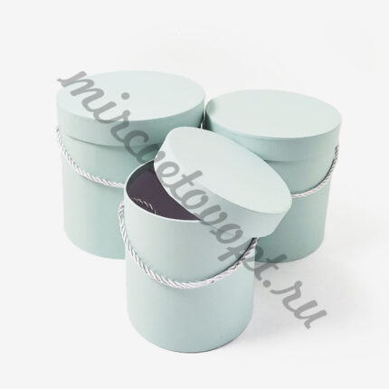 Набор шляпных коробок (L19*19см, M17*17, S14*14,5см (1уп-3шт) бирюза