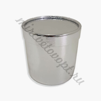 Коробка под цветы с крышкой 12*12*12 серебро МЭ