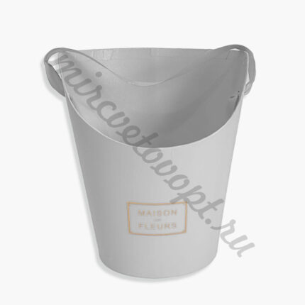 Коробка под цветы с ручкой 17*14*22 см белый МЭ