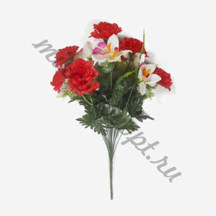 * Ветка для возложения Гвоздика+орхидея 13в/50см (1уп-20шт) ХА№3